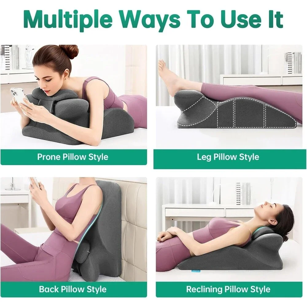 MOONYOOY Memory Foam Wedge Pillow Bed Support Reading Gray New Ergonomic
